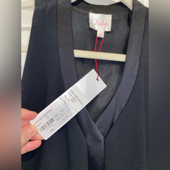 NWT Parker Racer Back-back Tuxedo Crepe Jumpsuit - Picture 3 of 9